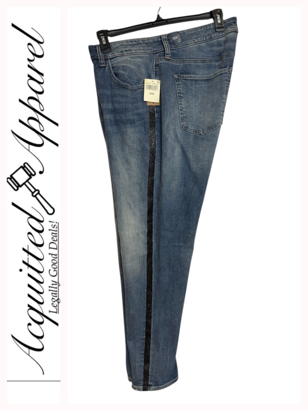 Lucky Brand Ginger Skinny Women's Jeans with Black Side Sparkle Stripe